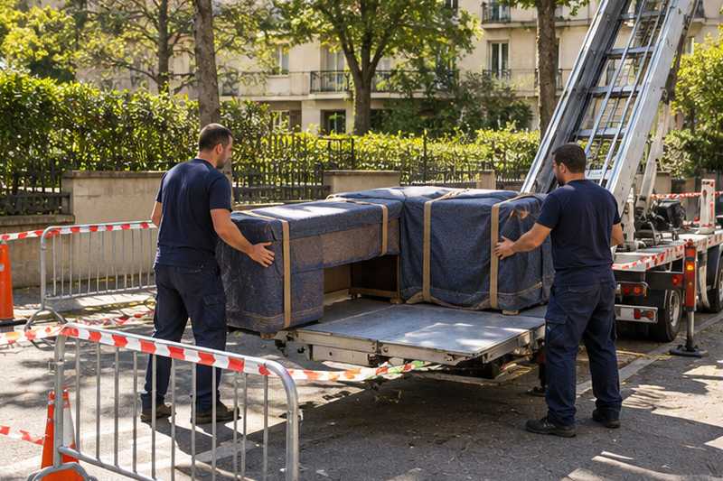 Grand bureau en L en noyer reçu au sol à la descente du plateau