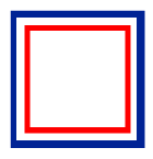 Cadre bleu marine bord&eacute; de rouge, embl&egrave;me de l&rsquo;agence de d&eacute;m&eacute;nagement d&rsquo;Antony