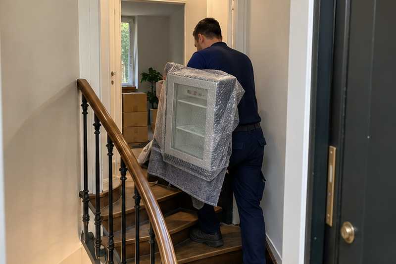 Micro-frigo à porte vitrée enveloppé à part pour l'escalier serré